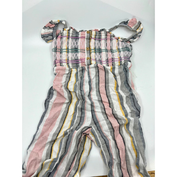Cat and Jack Pant Jumpsuit Romper 4T Pink Gray and White - Picture 1 of 5